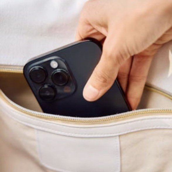Pickleball duffel — zip pocket fits a large phone